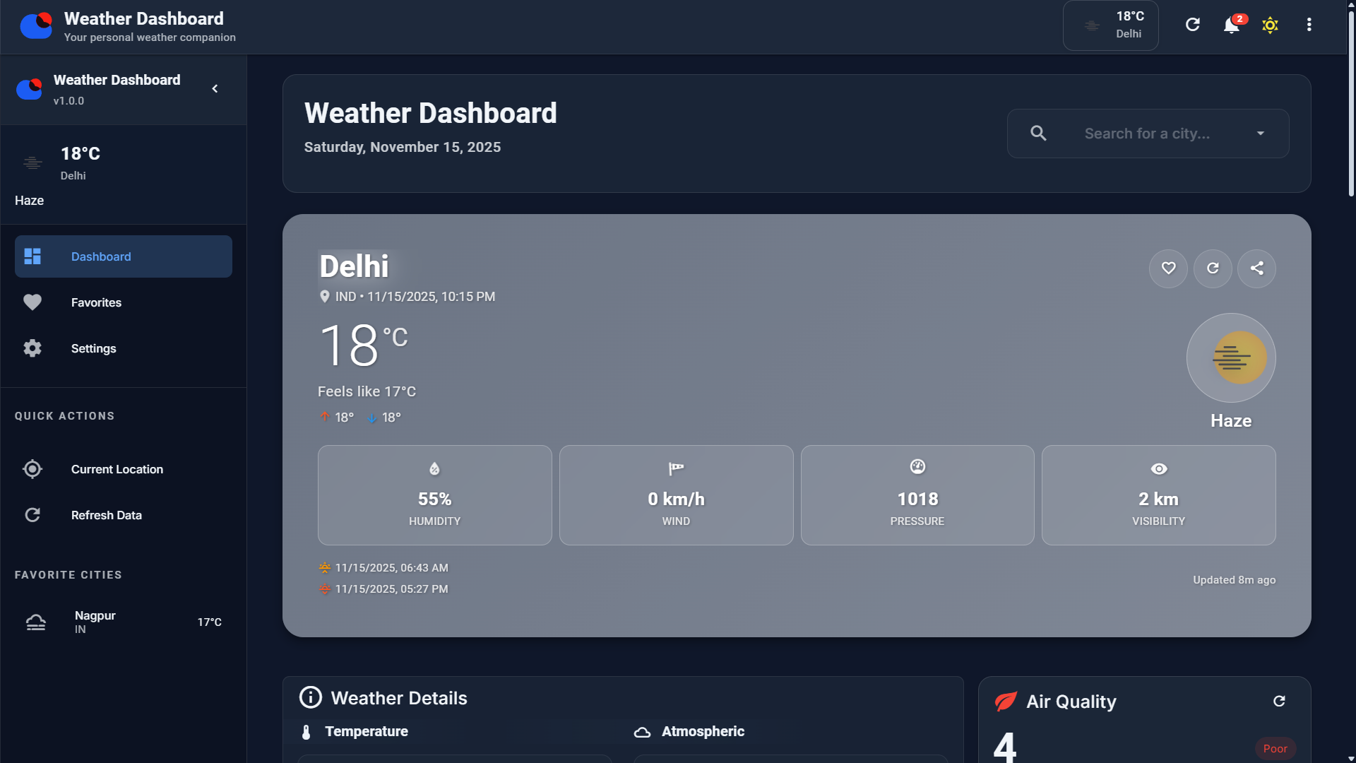 Dynamic Weather Dashboard